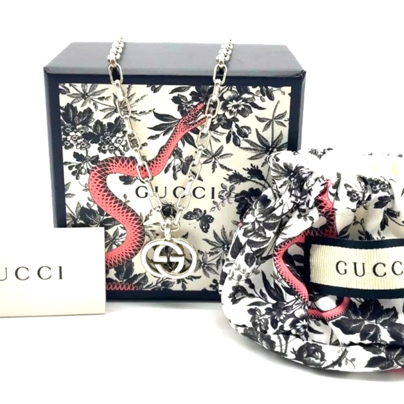 ** SOLD ** SOLD**🌹GUCCI Interlocking Double G 925 Unisex Necklace -EUC - Picture 3 of 12
